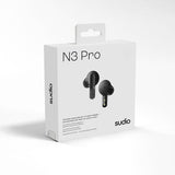 Sudio N3 Pro ANC Titanium Black -langattomat kuulokkeet
