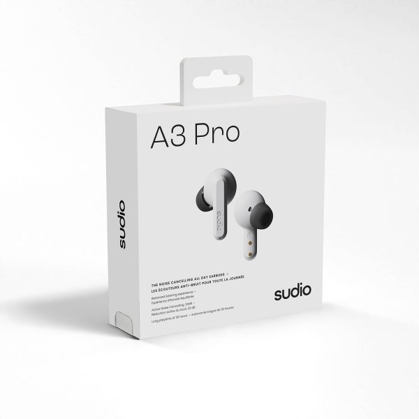 Sudio langattomat kuulokkeet A3 Pro ANC Fog White
