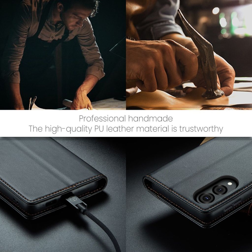CaseMe Samsung Galaxy S25 Edge Kotelo 023 Series Musta