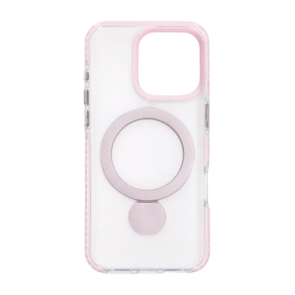 iPhone 16 Pro Max -kuoret rengasjalustalla, MagSafe, pinkki