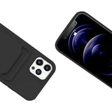 iPhone 14 Pro -suojakuori korttipaikalla, musta