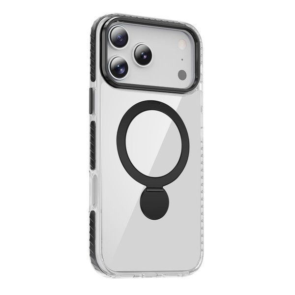 iPhone 17 Pro Max Kuori Sormusteline MagSafe Musta