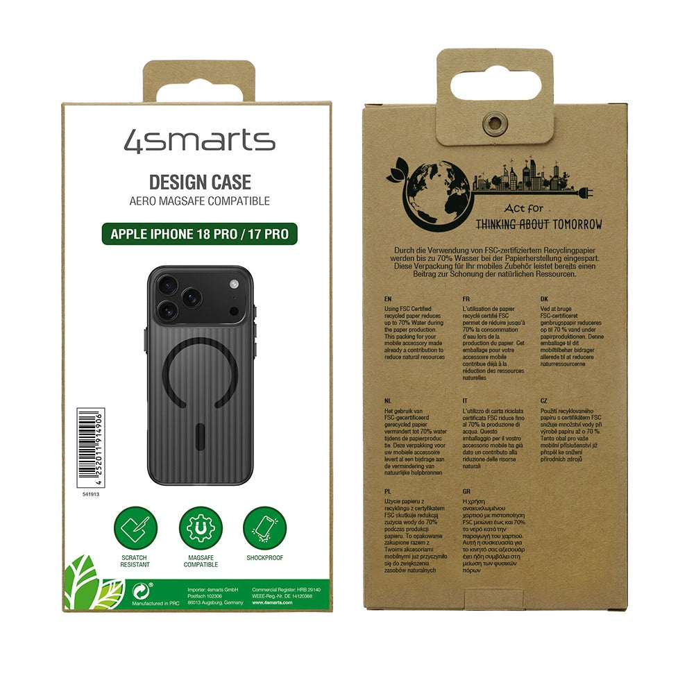4smarts iPhone 17 Pro/iPhone 18 Pro Kuori Aero MagSafe Musta