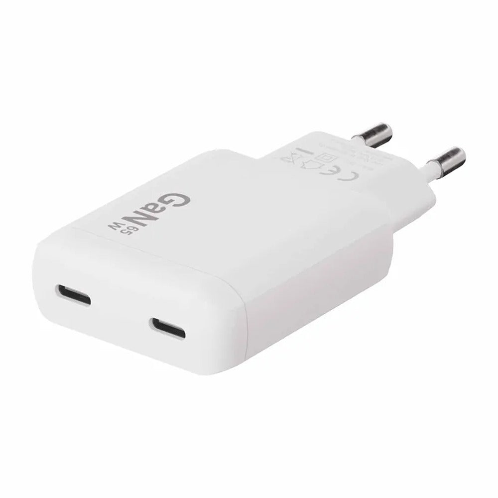 X2O 65 W Dual Slim -kotilaturisarja USB-C/C GaN 1,5 m, valkoinen
