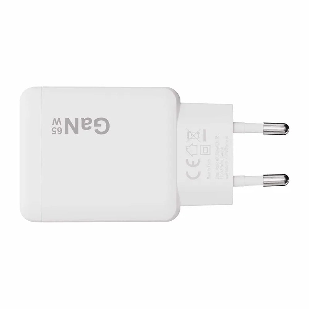 X2O 65 W Dual Slim -kotilaturisarja USB-C/C GaN 1,5 m, valkoinen