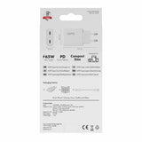 X2O 65 W Dual Slim -kotilaturisarja USB-C/C GaN 1,5 m, valkoinen
