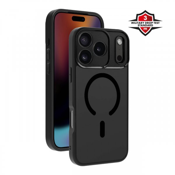 X2O iPhone 17 Pro Max -kuori Mag Frosted musta