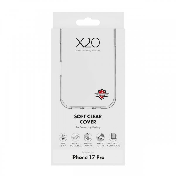 X2O iPhone 17 Pro -kuori Soft Clear Cover Läpinäkyvä
