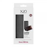 X2O Honor 400 Lite -kotelo, Classic Wallet, musta