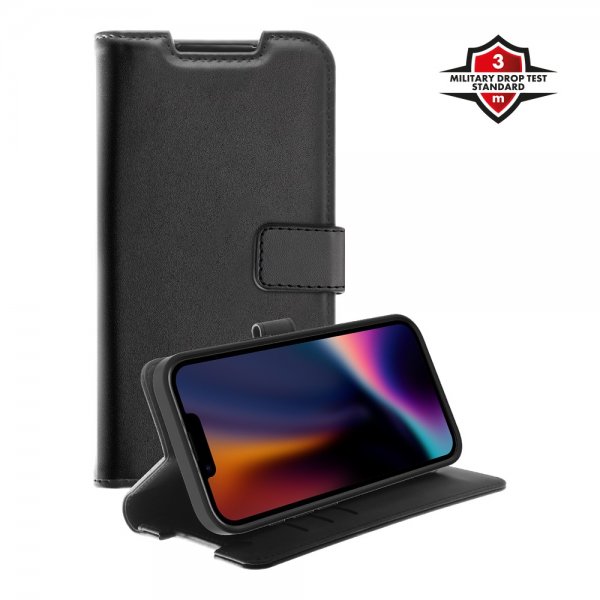 X2O iPhone 16e/17e Kotelo Classic Wallet Musta