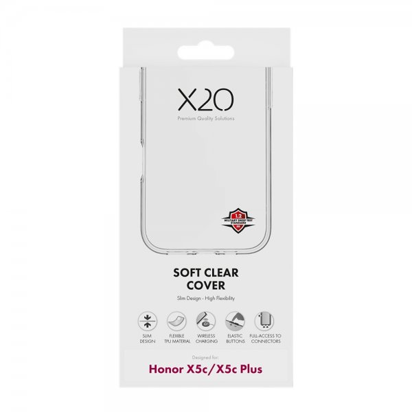 X2O Honor X5c Plus Kuori Pehmeä Läpinäkyvä Suojakuori