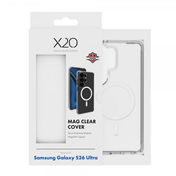 X2O Samsung Galaxy S26 Ultra Kuoret Mag Clear Läpinäkyvä