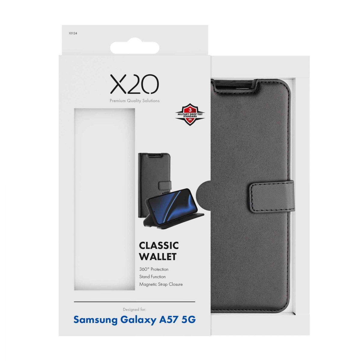 X2O Samsung Galaxy A57 Kotelo Classic Wallet Musta