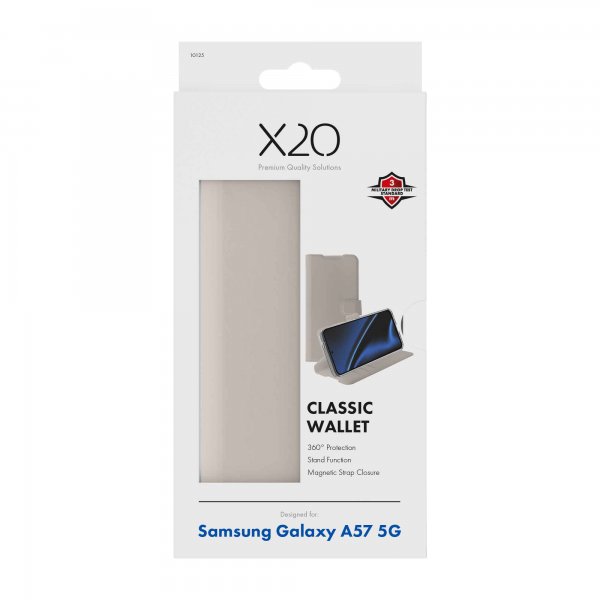 X2O Samsung Galaxy A57 Kotelo Classic Wallet Greige