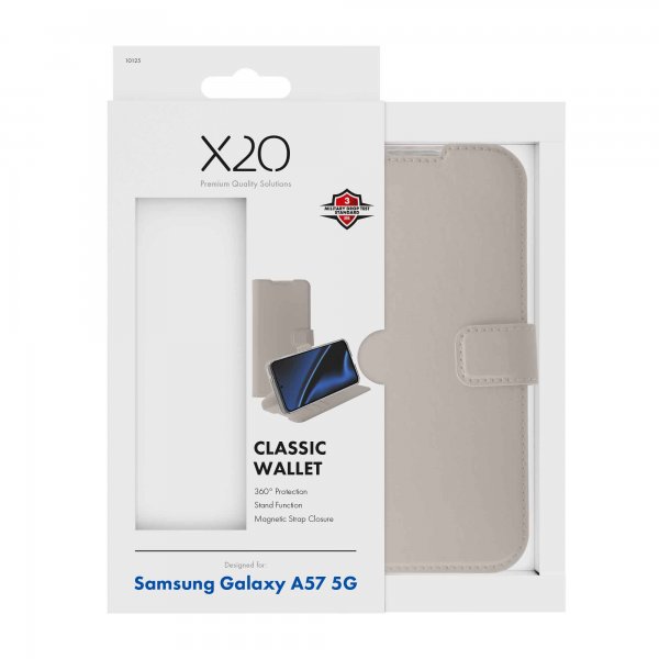 X2O Samsung Galaxy A57 Kotelo Classic Wallet Greige