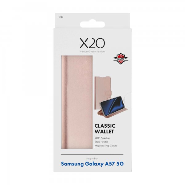 X2O Samsung Galaxy A57 Kotelo Classic Wallet Ruusukulta