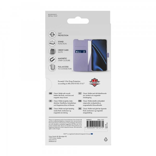 X2O Samsung Galaxy A57 Kotelo Classic Wallet Lavender