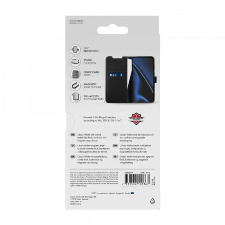X2O Samsung Galaxy A37 -suojakotelo, Classic Wallet, musta