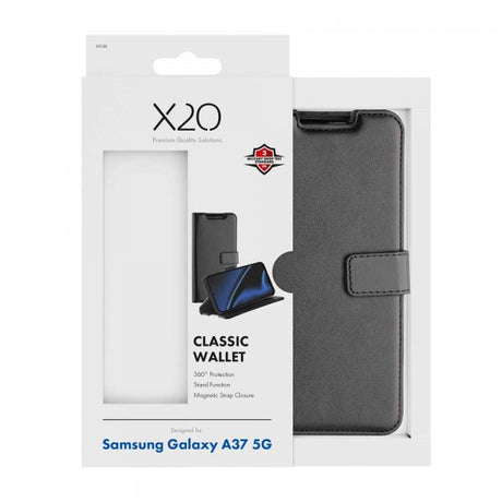 X2O Samsung Galaxy A37 -suojakotelo, Classic Wallet, musta