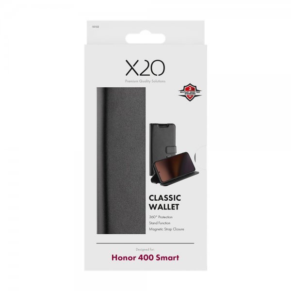 X2O Honor 400 Smart Case Classic Wallet Musta