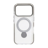 iPhone 17 Pro Max Kuori Rengasjalusta MagSafe Harmaa Läpinäkyvä