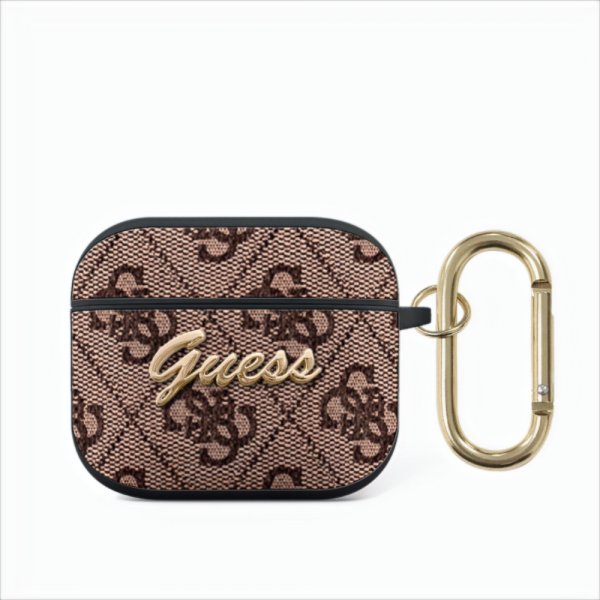 Guess AirPods 3 Kuoret 4G Script Ruskea