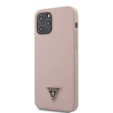 Guess iPhone 12 Pro Max -kuori Metal Triangle, vaaleanpunainen