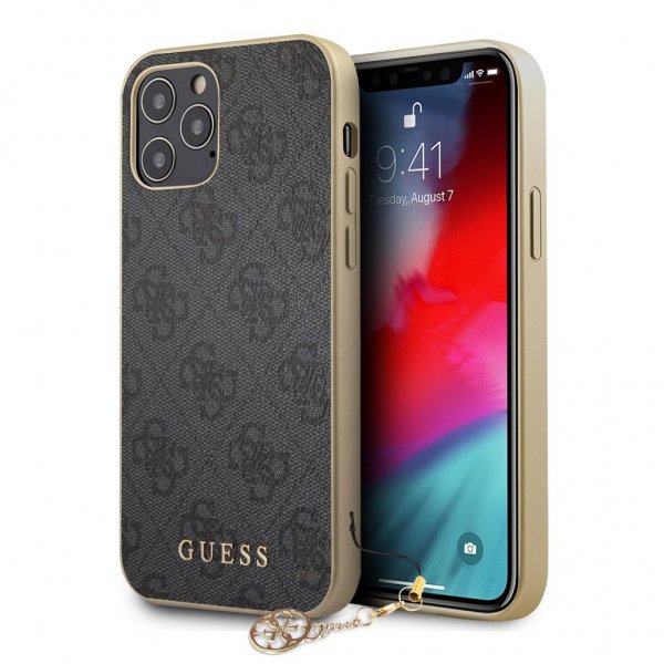 Guess iPhone 12 Pro Max -kuoret 4G Charms, harmaa