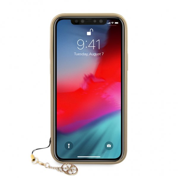 Guess iPhone 12/iPhone 12 Pro Suojakuori 4G Charms Ruskea