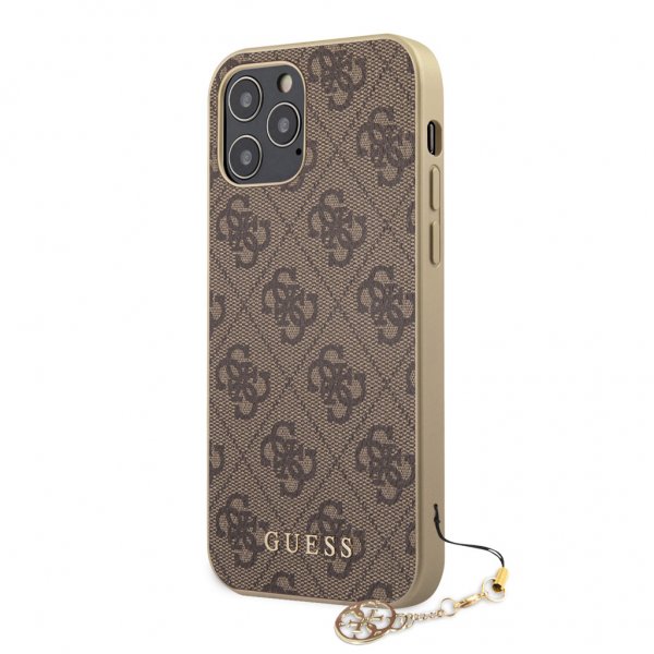 Guess iPhone 12 Pro Max Kuori 4G Charms Ruskea