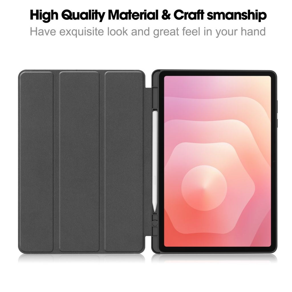 Samsung Galaxy Tab S12 Plus Kotelo Tri-Fold kynätasku Ruusukulta