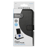 Vivanco iPhone 6/6S Plus/iPhone 7 Plus/iPhone 8 Plus -kotelo Classic Wallet, musta