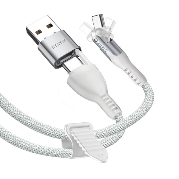 Statik-kaapeli PowerPivot Pro USB-C/USB-C 1m, valkoinen