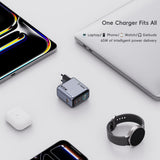 SiGN 65W Seinälataaja näytöllä 2xUSB-C/1x USB-A Harmaa