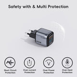 SiGN 45W Seinälataaja näytöllä 2xUSB-C Harmaa