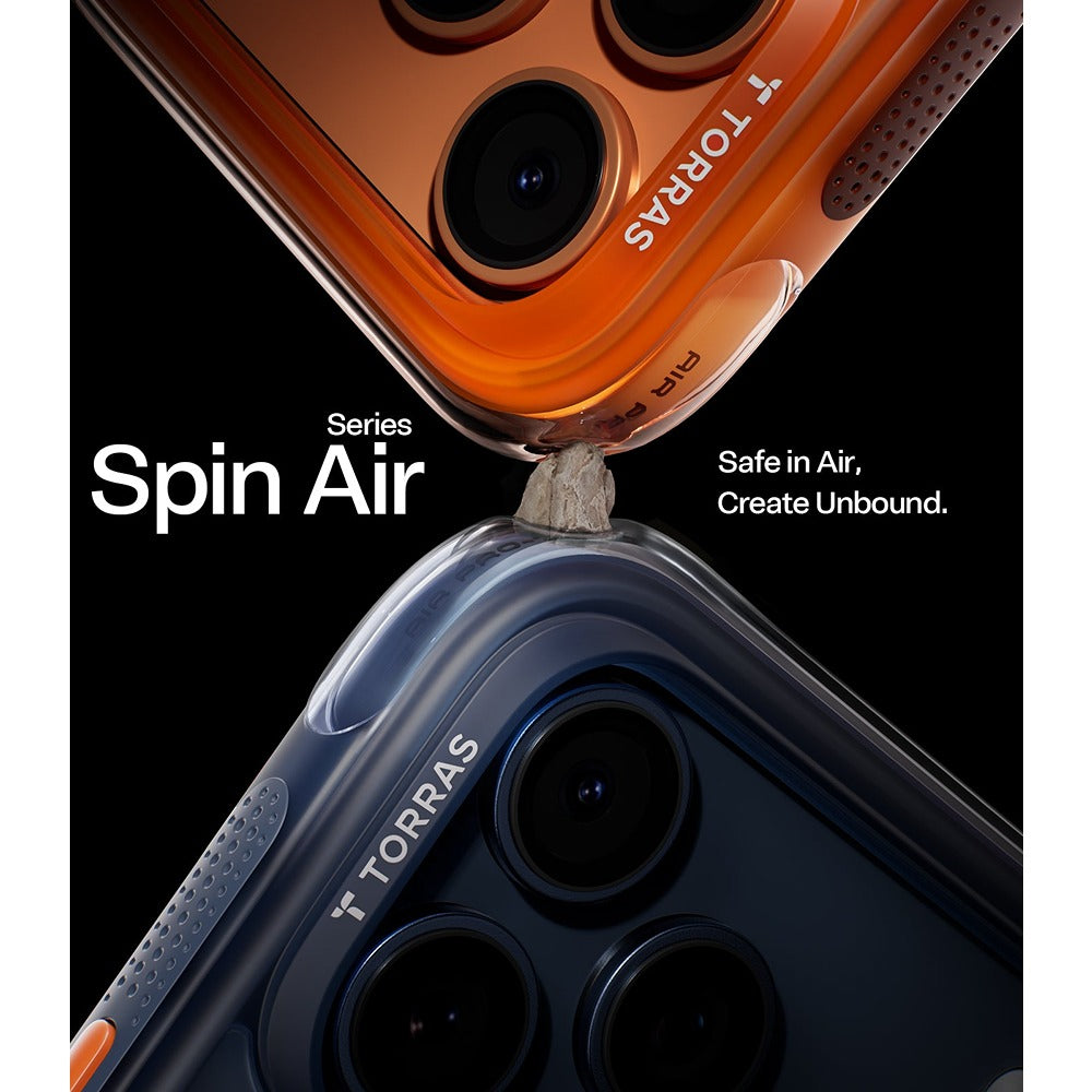 Torras iPhone 17 Pro Max Kuori Ostand Q3 Air Energy Oranssi