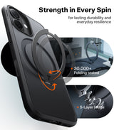 Torras iPhone 17 Kuori Ostand Q3 Spin Obsidian Black