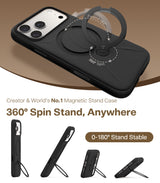 Torras iPhone 17 Pro Kuori Ostand Q3 Silicone Obsidian Black