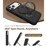 Torras iPhone 17 Pro Kuori Ostand Q3 Silicone Obsidian Black