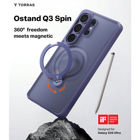 Torras Samsung Galaxy S26 Ultra Kuori Ostand Q3 Spin Violet Surge