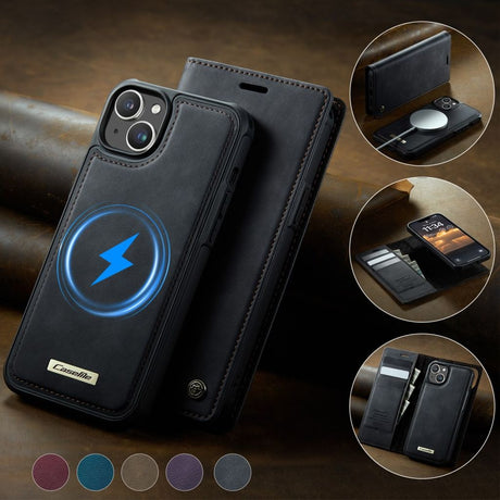 CaseMe iPhone 15 Kotelo C49 Series Musta