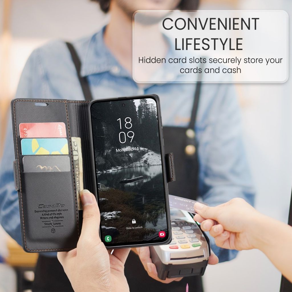 CaseMe Samsung Galaxy S25 Edge Kotelo 023 Series Musta