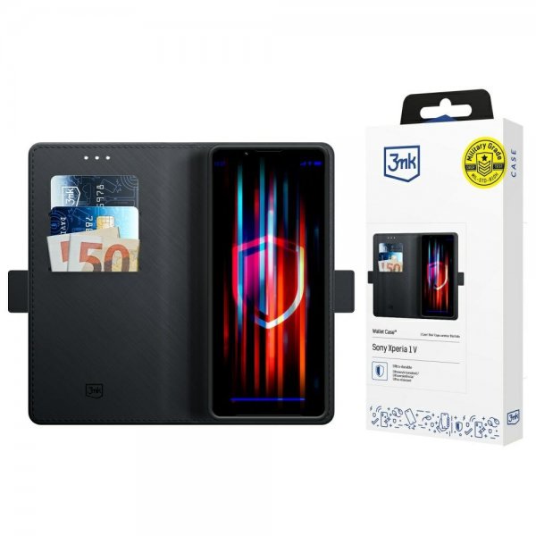 3mk Sony Xperia 1 V Kotelo Lompakko Musta