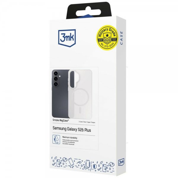 3mk Samsung Galaxy S26 Plus Kuori Smoke MagCase Valkoinen