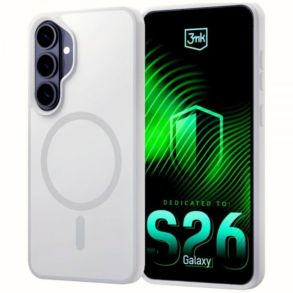 3mk Samsung Galaxy S26 Plus Kuori Smoke MagCase Valkoinen