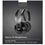 Vivanco Langalliset Over-Ear TV-kuulokkeet 5 m kaapelilla 3.5/6.3 mm