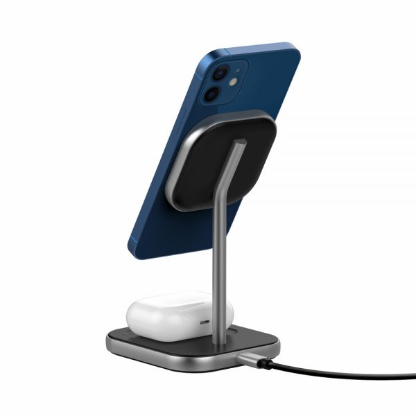 Xqisit Charging Station 2in1 MagSafe Musta