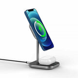 Xqisit Charging Station 2in1 MagSafe Musta