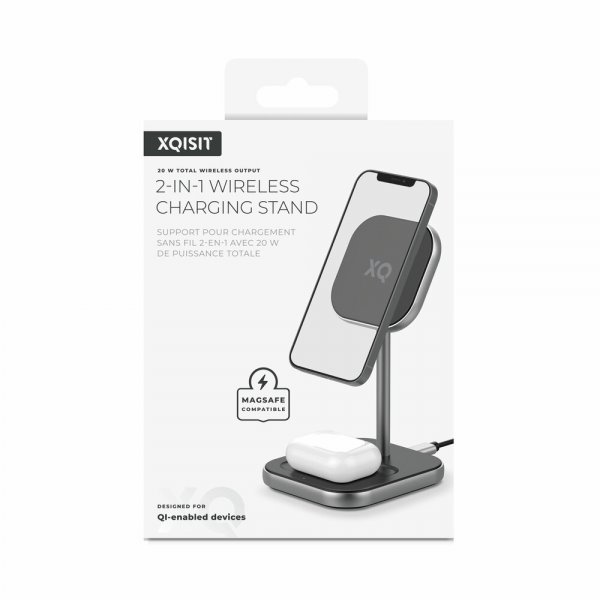 Xqisit Charging Station 2in1 MagSafe Musta