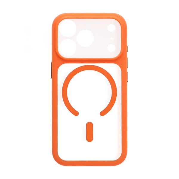 iPhone 17 Pro Max Kuori Kamerareunus MagSafe Oranssi Läpinäkyvä